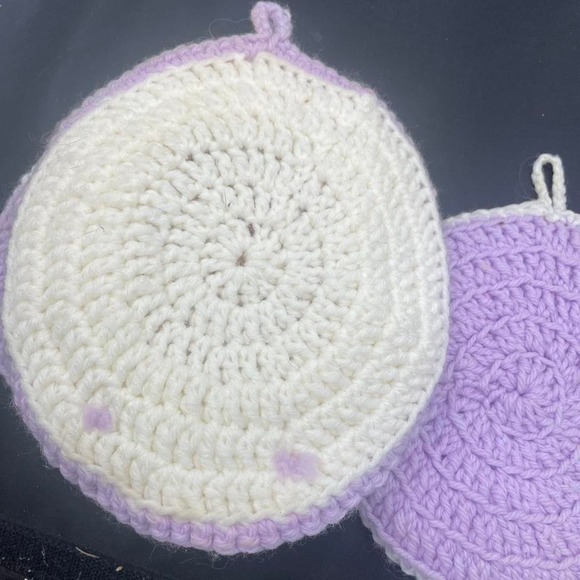 Vintage 1950'' Crochet Doll Face Pot Holder Trivet‎ Kitsch Kitchen (mcp25) - Picture 5 of 6